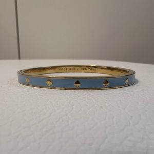 Kate Spade Spot the Spade Enamel Hinged Bangle Bracelet in Blue